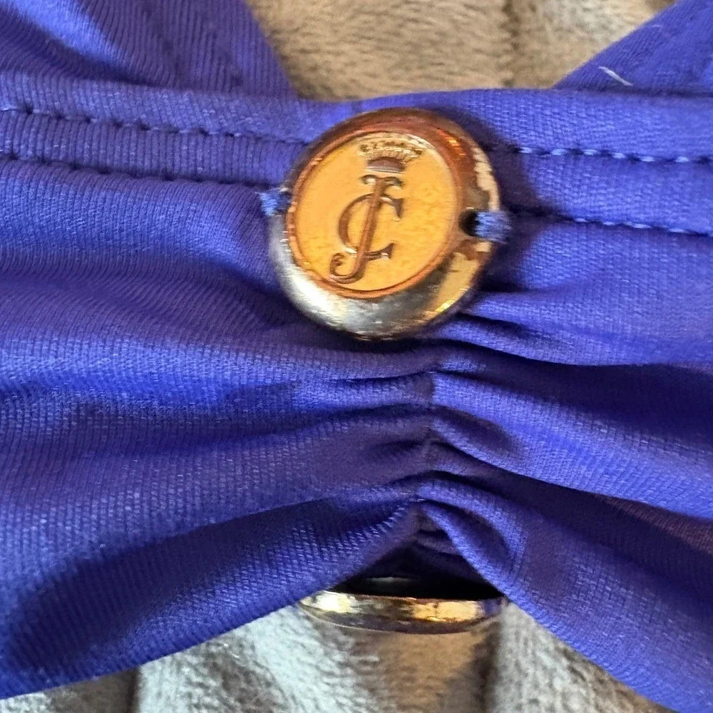 Juicy Couture Miss Divine Purple Bikini‎ with gold buttons. size Large. GUC
